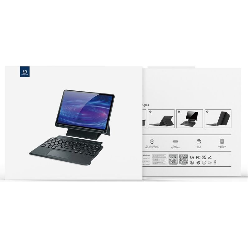 Etui z klawiaturą Bluetooth 5.0 Dux Ducis (seria DK) do Galaxy Tab S6 Lite (2020/2022/2024), czarne.